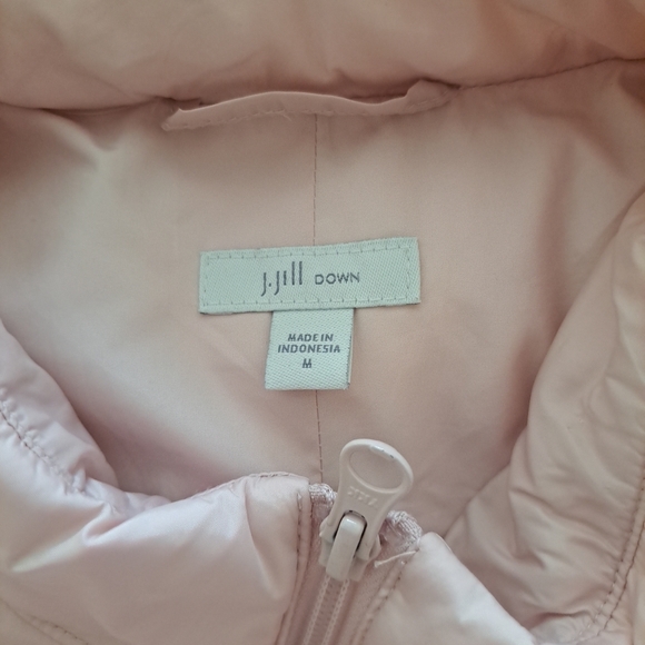 J. Jill Vest Womens Sz M Pink Down Puffer Full Zip Mock Neck EUC - Picture 7 of 9
